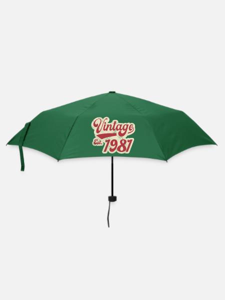 Jahrgang Est 1981 - Regenschirm (klein) - Flaschengrün