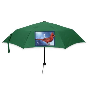 Der nördliche Kardinal - Regenschirm (klein) - Flaschengrün - Vorne