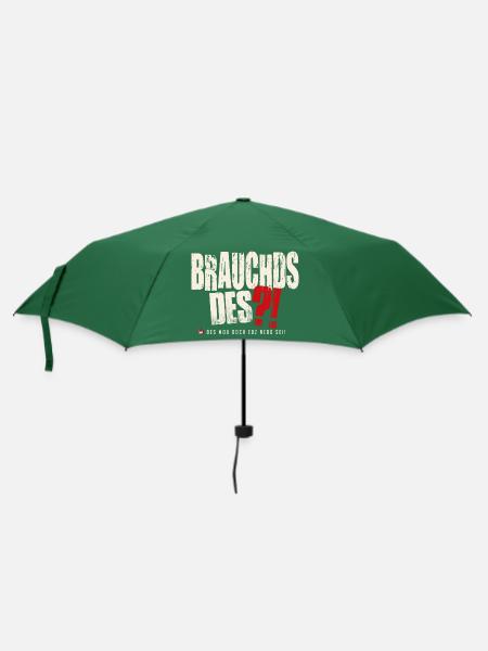 Brauchds des?! - Regenschirm (klein) - Flaschengrün