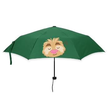 Super süßes schläfriges Faultiergesicht - Regenschirm (klein) - Flaschengrün - Vorne