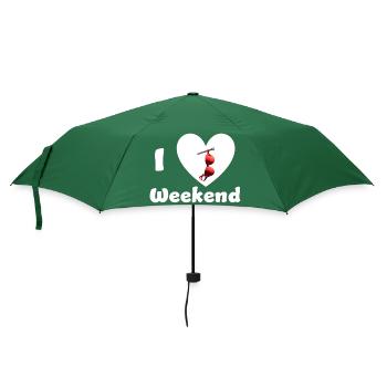 I Love Weekend - Regenschirm (klein) - Flaschengrün - Vorne