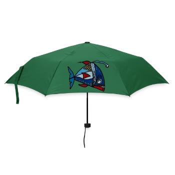 Fisch - Regenschirm (klein) - Flaschengrün - Vorne