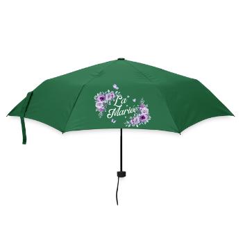 Die lila Blumenbraut - Regenschirm (klein) - Flaschengrün - Vorne