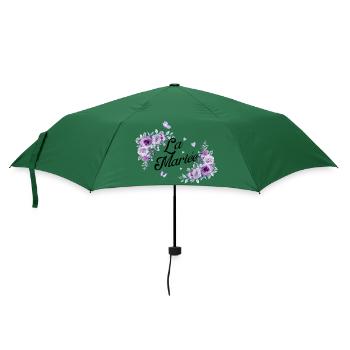 Die lila Blumenbraut - Regenschirm (klein) - Flaschengrün - Vorne