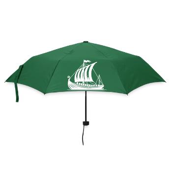 Drachenboot Wikinger Style Segel Design - Regenschirm (klein) - Flaschengrün - Vorne