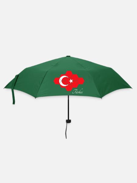Türkei Hexagon Flag Kunst - Regenschirm (klein) - Flaschengrün