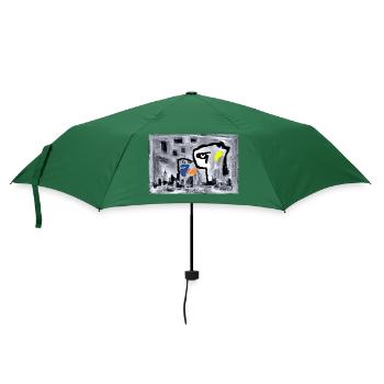 Die Stadt in Abstrakt - - Regenschirm (klein) - Flaschengrün - Vorne