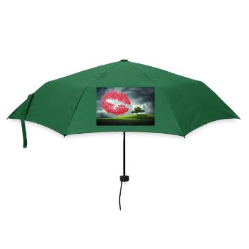 Kuss zum Valentinstag. - Regenschirm (klein) - Flaschengrün - Vorne