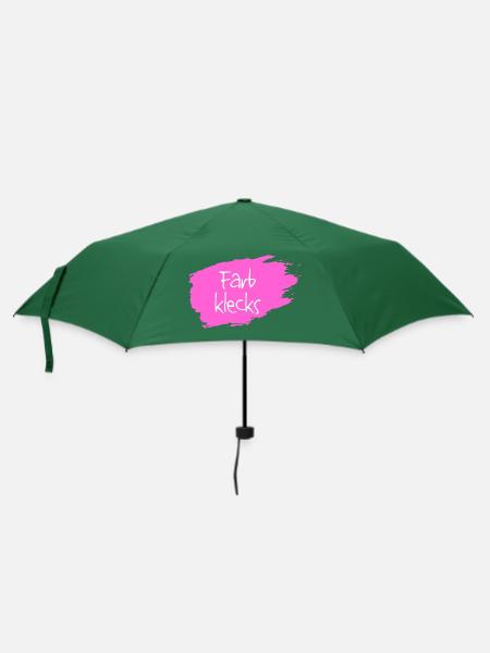 Farbklecks pink - Regenschirm (klein) - Flaschengrün