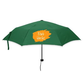 Farbklecks orange - Regenschirm (klein) - Flaschengrün - Vorne