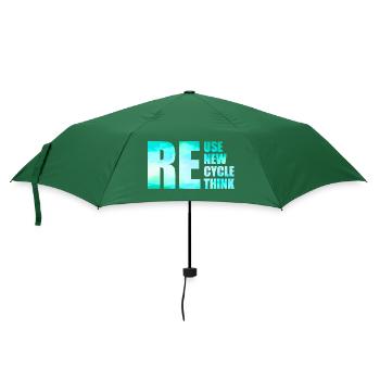 Reuse Renew Recycle Rethink - Regenschirm (klein) - Flaschengrün - Vorne