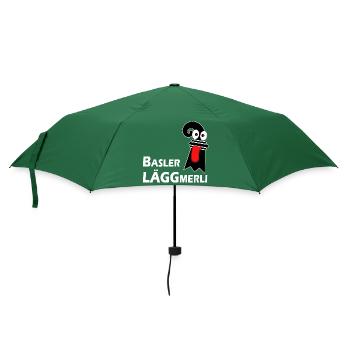 Basler Läggmerli - Frecher Baslerstab mit Zunge - Regenschirm (klein) - Flaschengrün - Vorne