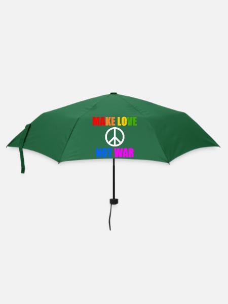 Make love not war - Regenschirm (klein) - Flaschengrün