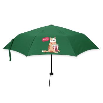 Katze und Popcorn - Regenschirm (klein) - Flaschengrün - Vorne