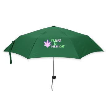 Friday is Highday mit Weedblatt - Regenschirm (klein) - Flaschengrün - Vorne