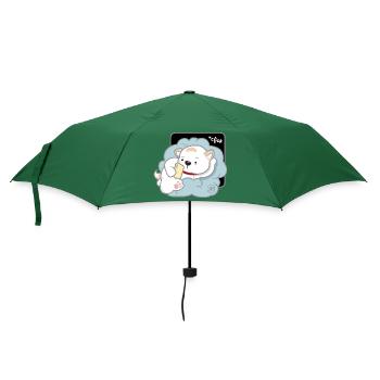 Hund koreanisch - japanischer Stil 03 - Regenschirm (klein) - Flaschengrün - Vorne