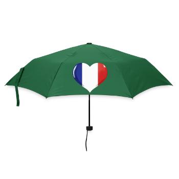 FRANKREICH FAHNE HERZ FLAGGE FRANKREICH - Regenschirm (klein) - Flaschengrün - Vorne
