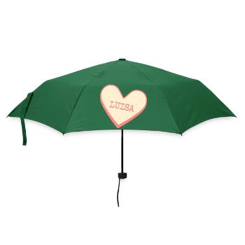 Luisa Name Vorname rosa Zucker Herz - Regenschirm (klein) - Flaschengrün - Vorne