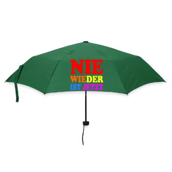 Nie wieder ist jetzt - Regenschirm (klein) - Flaschengrün - Vorne