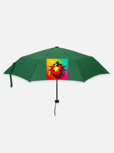 Marienkäfer - Regenschirm (klein) - Flaschengrün