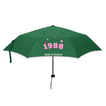 1986 Born to Sparkle Jahrgang 40. Geburtstag - Regenschirm (klein) - Flaschengrün - Vorne
