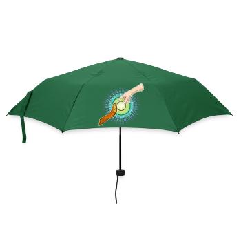 Hundepfote Menschenhand - Regenschirm (klein) - Flaschengrün - Vorne