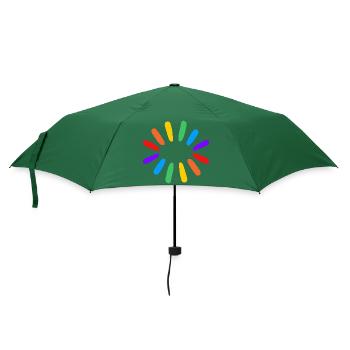 Regenbogensonne LGBTQIA Gay Pride - Regenschirm (klein) - Flaschengrün - Vorne