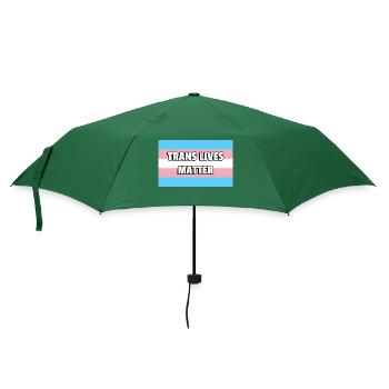 Trans Pride TRANS LIVES MATTER - Regenschirm (klein) - Flaschengrün - Vorne