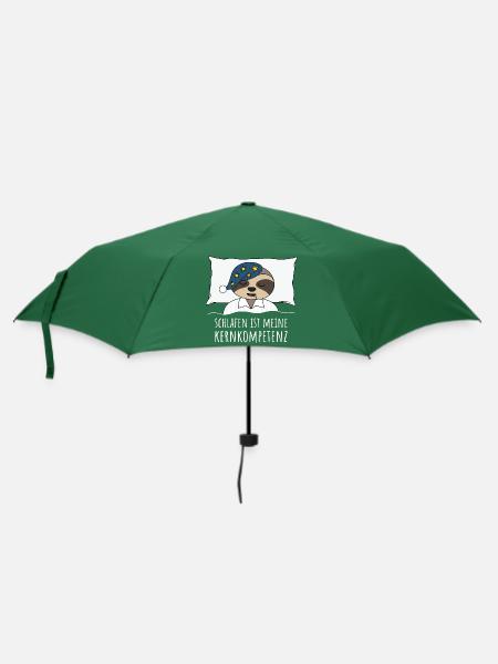 Faultier im Bett Schlafen ist meine Kernkompetenz - Regenschirm (klein) - Flaschengrün