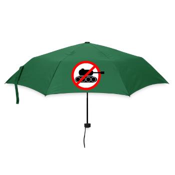 No War - Kein Krieg -Politik - Demo - Panzer - Regenschirm (klein) - Flaschengrün - Vorne