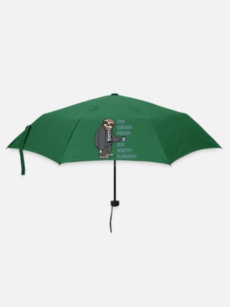 Faultier Zum Schlafen Geboren Arbeiten Gezwungen - Regenschirm (klein) - Flaschengrün