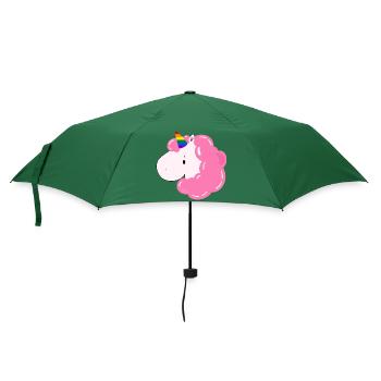 Einhorn - Regenschirm (klein) - Flaschengrün - Vorne