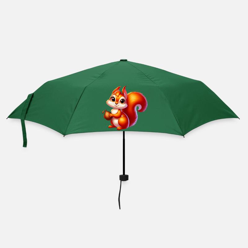 Eichhörnchen - Regenschirm (klein) - Flaschengrün