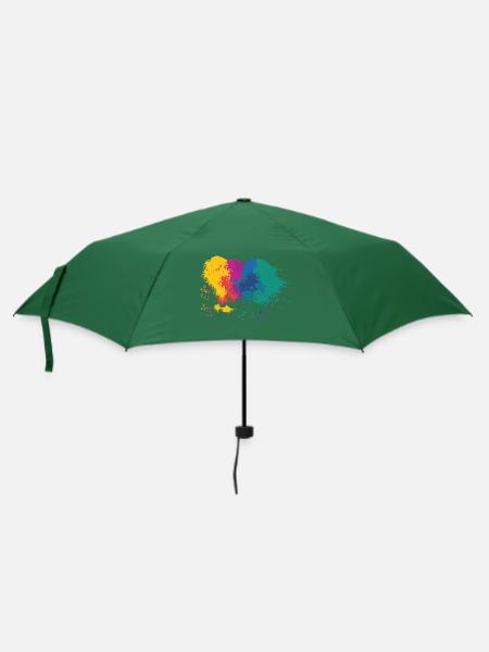 Farbkleckse Kleckse Farbspritzer Maler Geschenk - Regenschirm (klein) - Flaschengrün