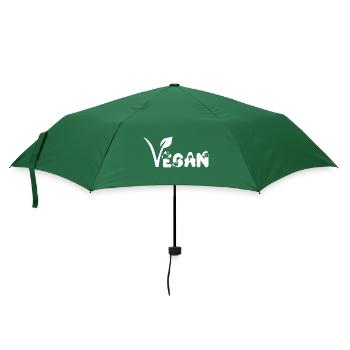 Vegan Veganer Veganerin Pro Veggie White Weiß - Regenschirm (klein) - Flaschengrün - Vorne