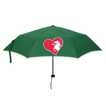Pferd voltegieren Reitstunde Pferdestall - Regenschirm (klein) - Flaschengrün - Vorne
