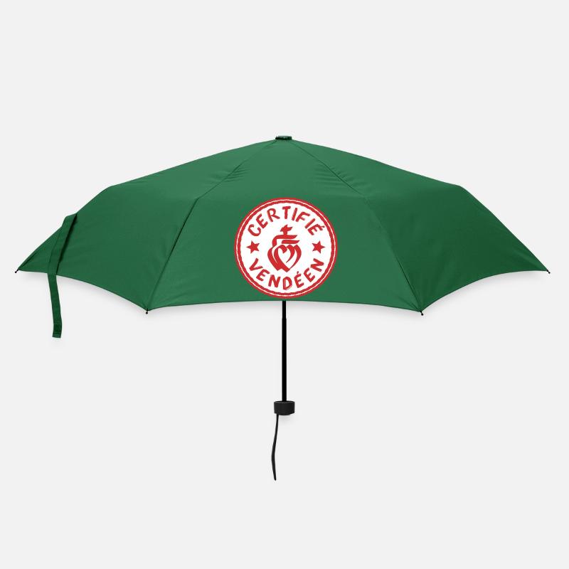 Logo certifié vendéen blanc rouge - Parapluie standard - vert bouteille