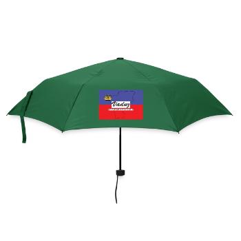 Vaduz - Hauptstadt mit GPS & Flagge - Regenschirm (klein) - Flaschengrün - Vorne