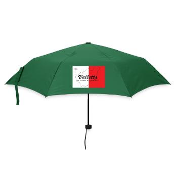 Valletta - Hauptstadt mit GPS & Flagge - Regenschirm (klein) - Flaschengrün - Vorne