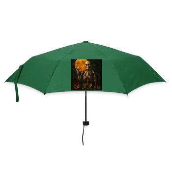 Grusel Skelett Halloween Geschenk - Regenschirm (klein) - Flaschengrün - Vorne