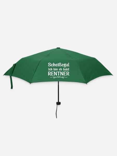 Scheißegal Ich bin eh bald Rentner - Regenschirm (klein) - Flaschengrün