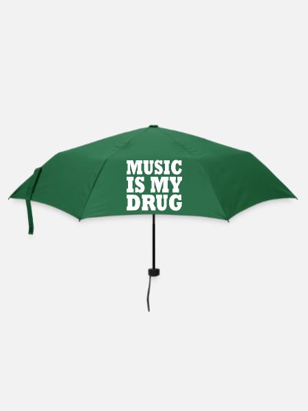 music is my drug - Regenschirm (klein) - Flaschengrün