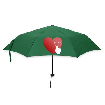 Push my Heart - Regenschirm (klein) - Flaschengrün - Vorne
