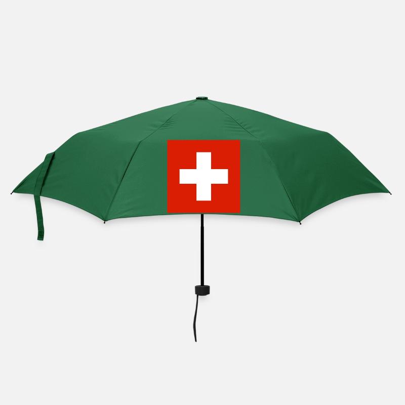 Schweiz - Regenschirm (klein) - Flaschengrün