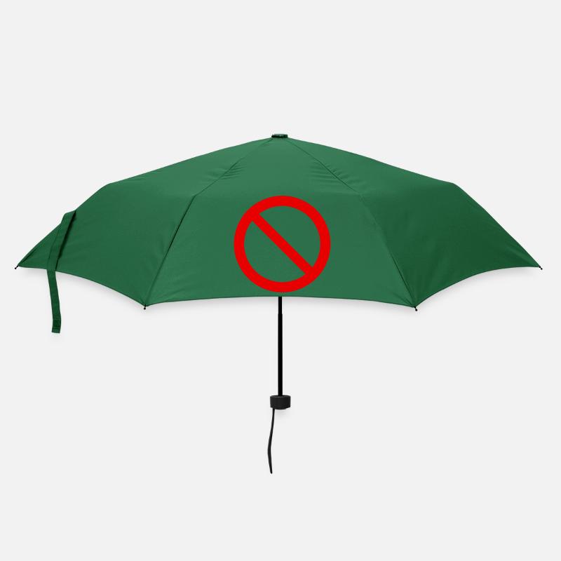 Red Forbidden Symbol Pattern - Umbrella (small) - bottlegreen