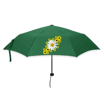 Margerite mit Sonnenblumen Blumenmuster Blüte - Regenschirm (klein) - Flaschengrün - Vorne