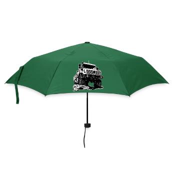 Unimog - Oldtimer - Offroad - Universal Motorgerät - Regenschirm (klein) - Flaschengrün - Vorne