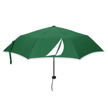 Segelboot mit Segel für Segler und Kapitäne - Regenschirm (klein) - Flaschengrün - Vorne