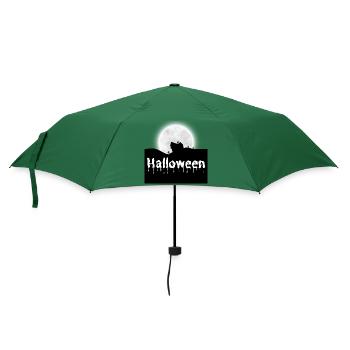 Halloween Gruselig Friedhof Mond Hexe Vampire - Regenschirm (klein) - Flaschengrün - Vorne
