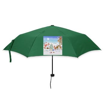 Weihnachts-Wintermärchen - Regenschirm (klein) - Flaschengrün - Vorne